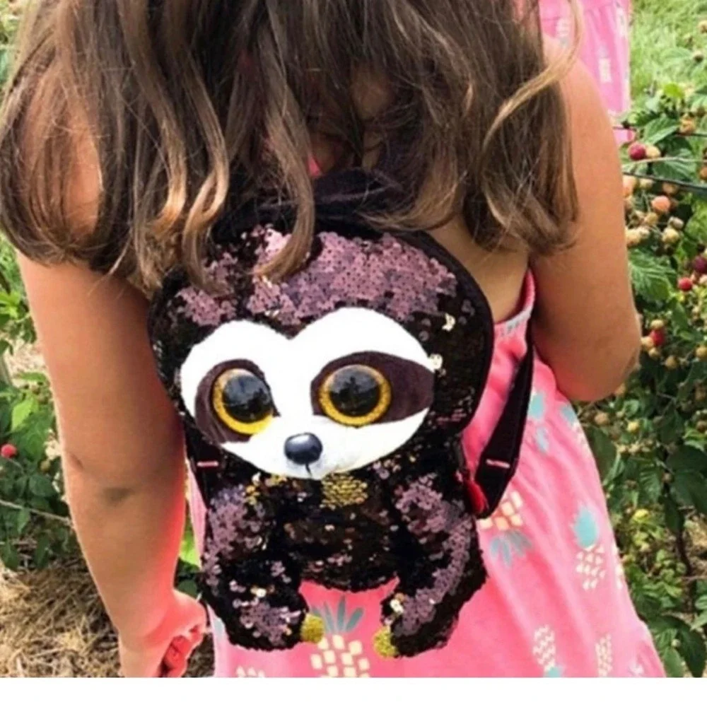 Ty Fashion Sequin Sloth Backpack Plush Backpack Reversible‎ Sequins Kids Bag